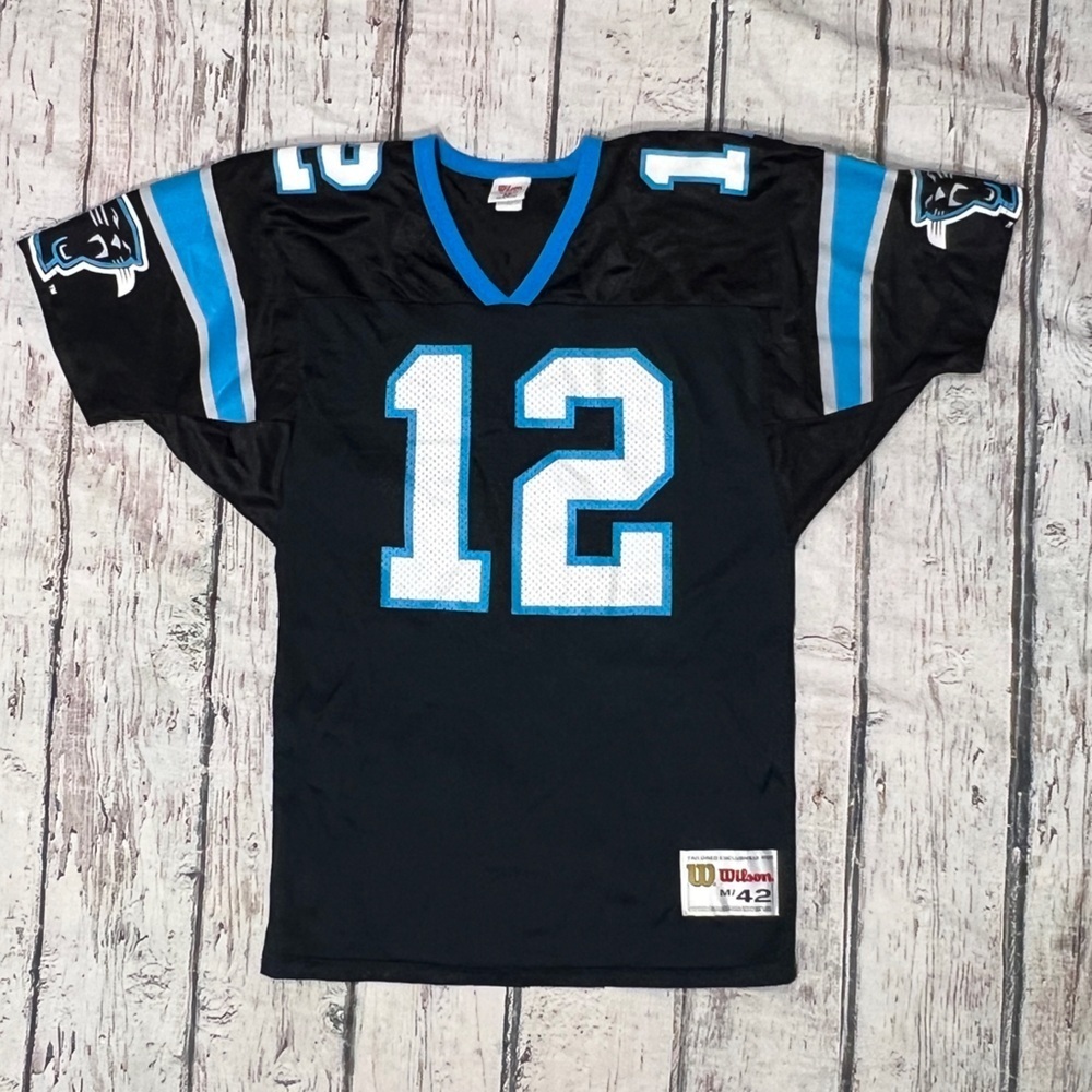Kerry Collins Carolina Panthers VTG Wilson NFL Football 1990s Sports Mens Jersey